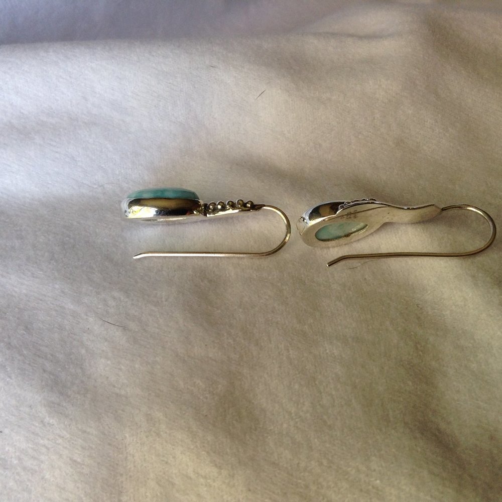 Sajen Larimar Pendant Pearl Accent Sterling Silver with Matching Earrings - Picture 8 of 16